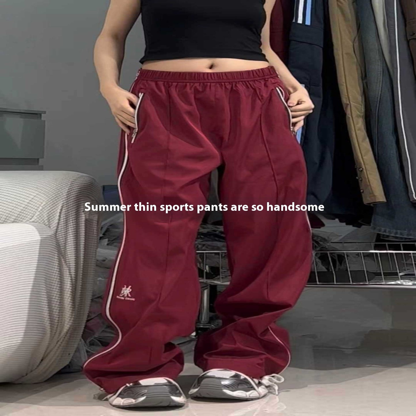 Side Zipper Sports Pants Women's Loose Casual Pants