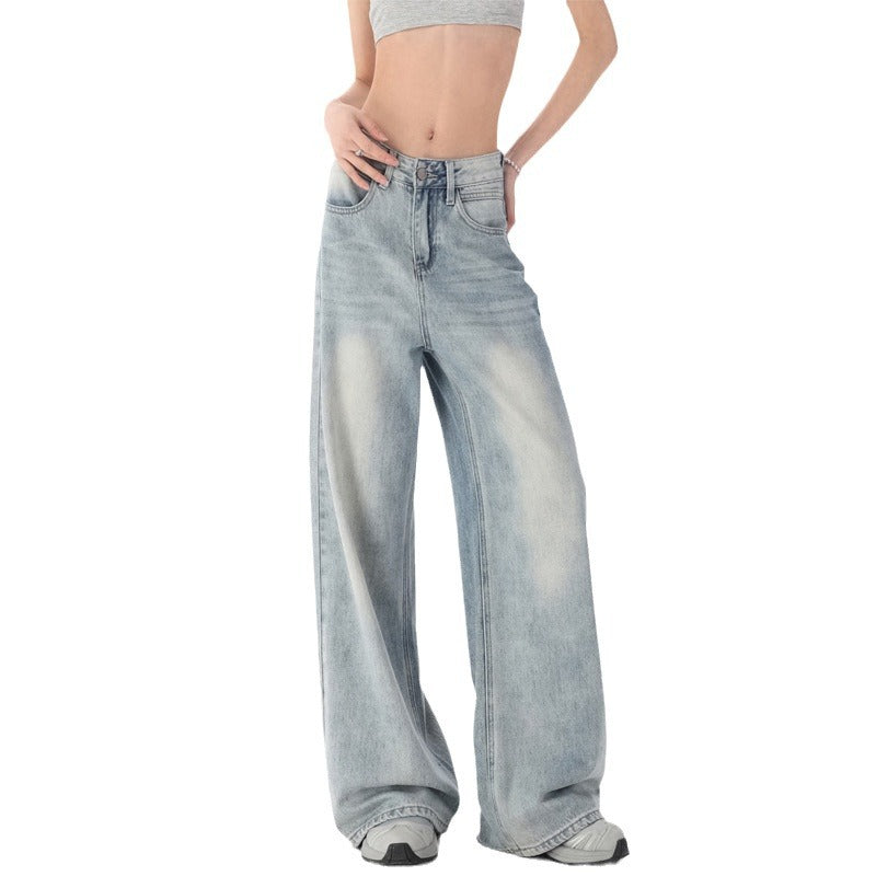 Retro Denim Women's Straight-leg Trousers