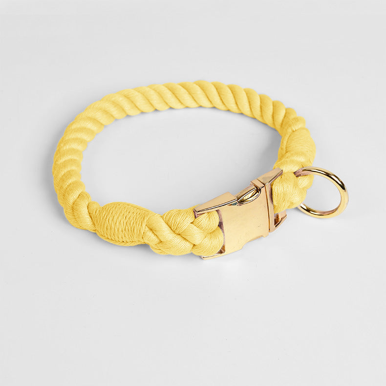 Woven Gradient Color Cotton String Dog Pet Traction Collar