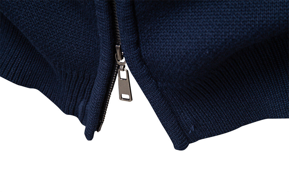 Herremodesweater Strikket jakke med lynlås