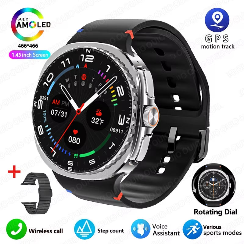 2025 Smart Watch 8 Ultra Classic GPS Compass Bluetooth Call AMOLED IP68 Waterproof Heart Rate Monitoring Upgraded Smart Watch