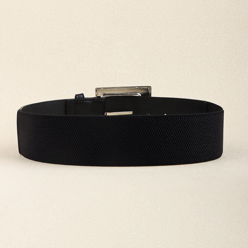 Black Belt Women's Elastic Elastic Needle Buckle Belt Fashion All-match Skirt Shirt Closed Waist Wide Waist Seal