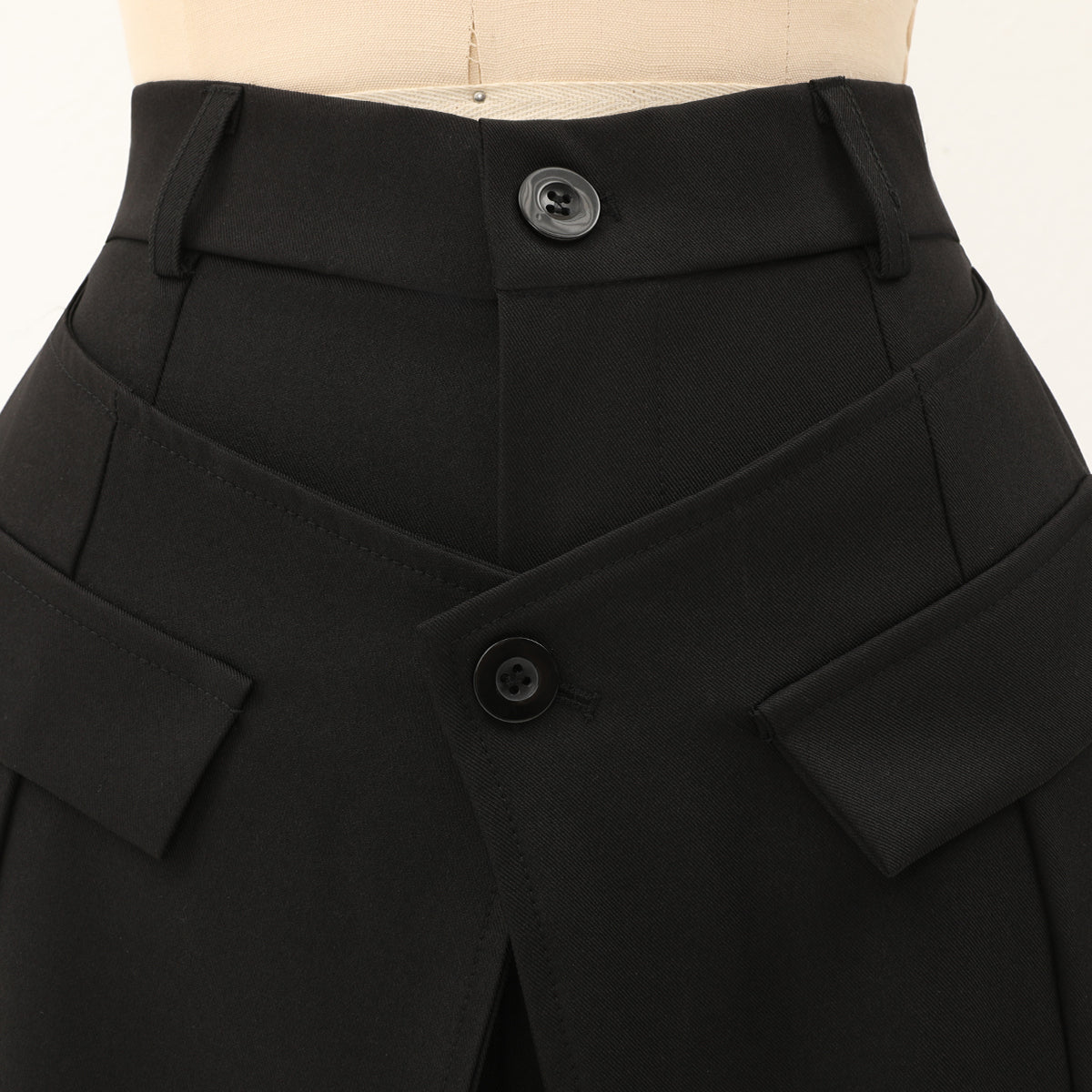 Black High-slit Wide-leg Pants