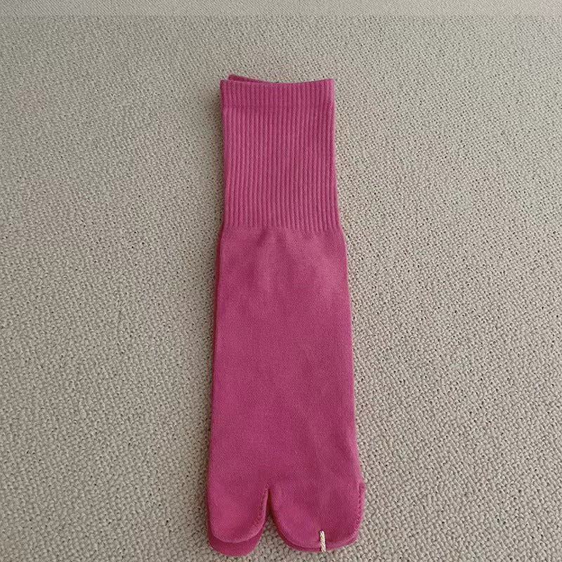 Women's Solid Color Two Toe Summer Socks