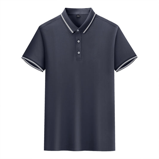 Silk Knitted Men's Short-sleeve Polo Shirt
