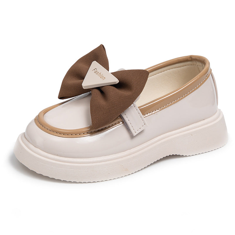 Girls' Fashion Simple British Style Bow Soft Bottom Casual Shoes