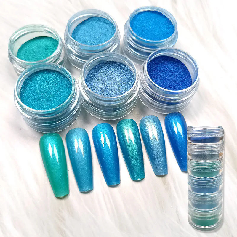 6-color Siamese Pearl Powder Glitter Fluorescent Powder Crystal Glue Silicone Mold