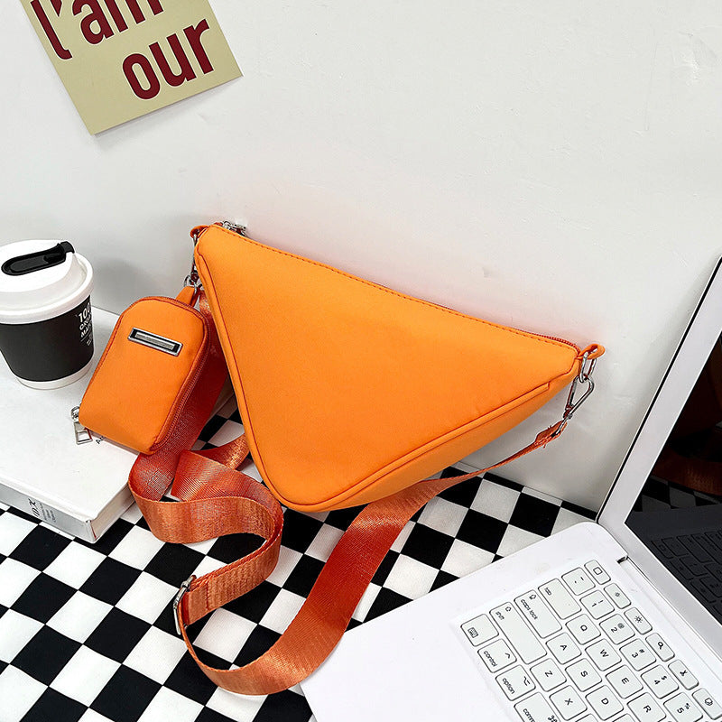 Women's Oxford Fabric Texture Triangle Bag