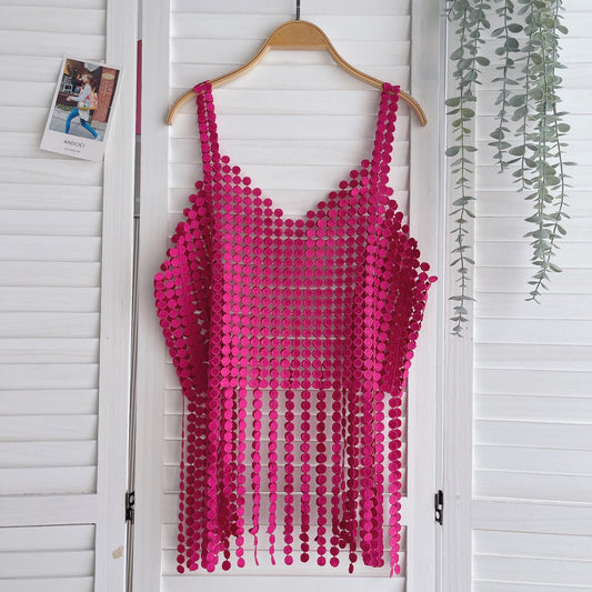 Hollow Suspender Vest Women's Summer Sleeveless Top