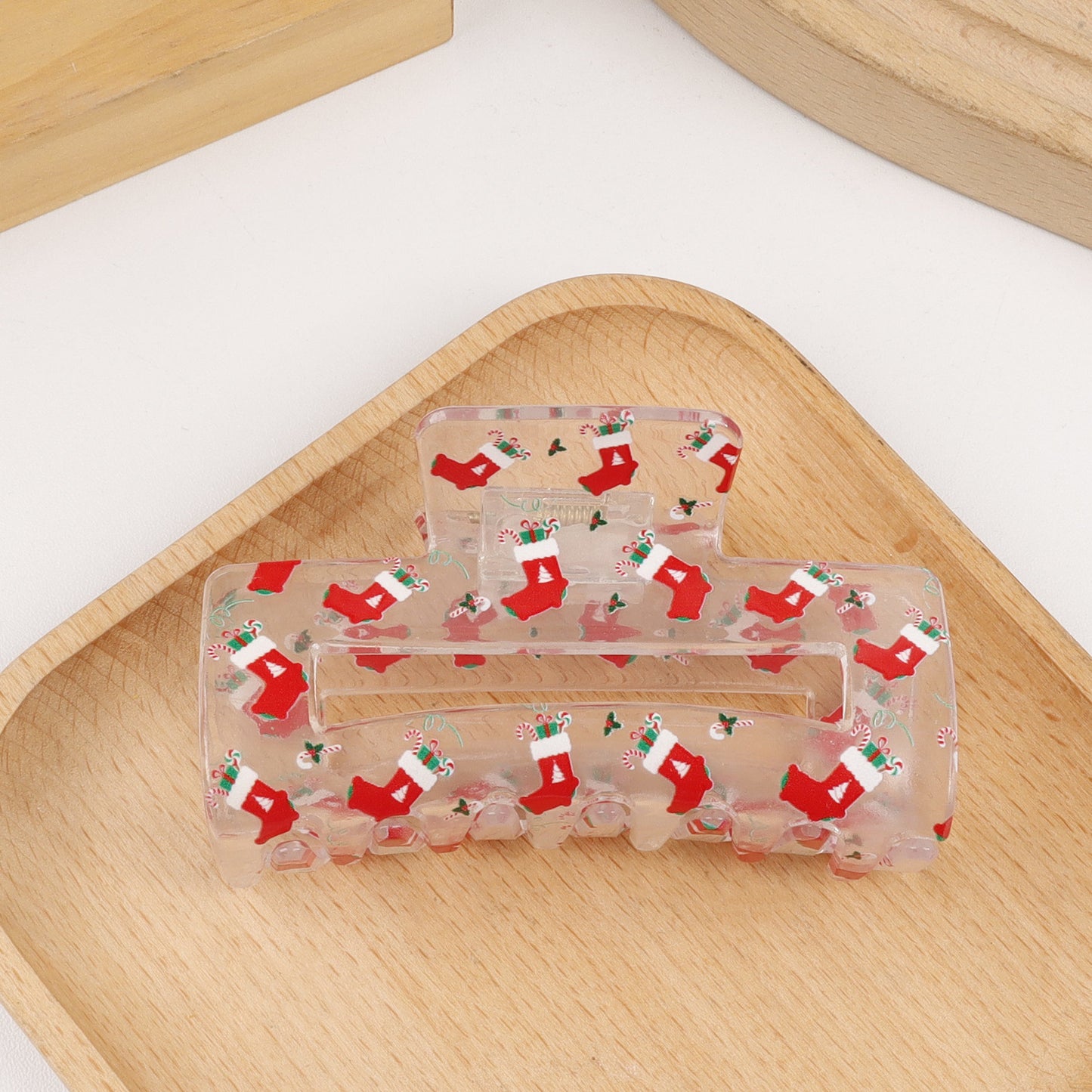 Gingerbread Man Patterned Shark Clip With A Festive Christmas Vibe