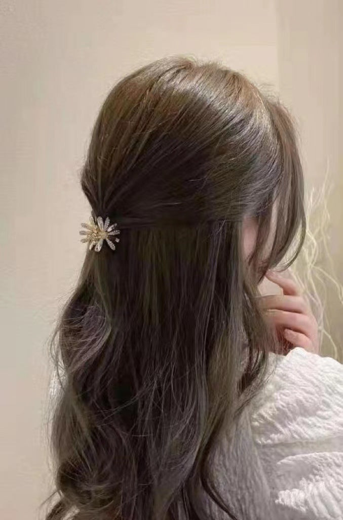 Diamond Flower Hairpin Lady All-match Small Grab Clip