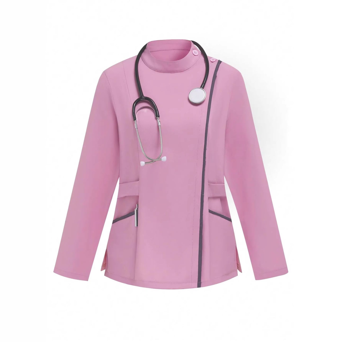 Black Small Stand-up Collar Long-sleeve Suit