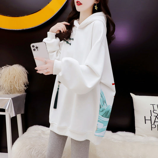 Chinese-style Embroidered Hoodie For Women AutumnWinter