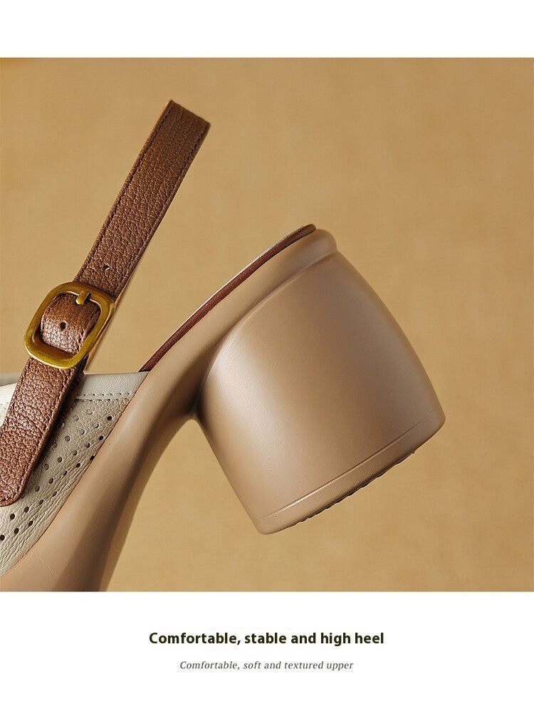 Closed Toe Platform Hollow-out Sandals Women's Round Toe