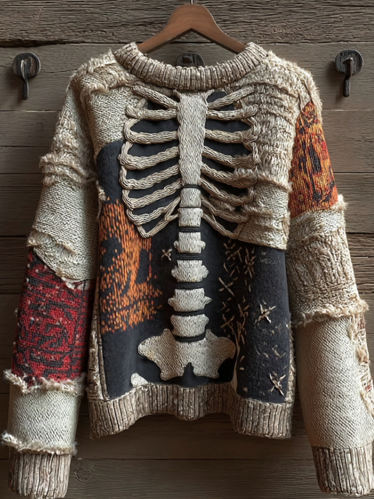 Halloween Bestseller 3D Digital-Print Womens Crew-Neck Loose Sweater