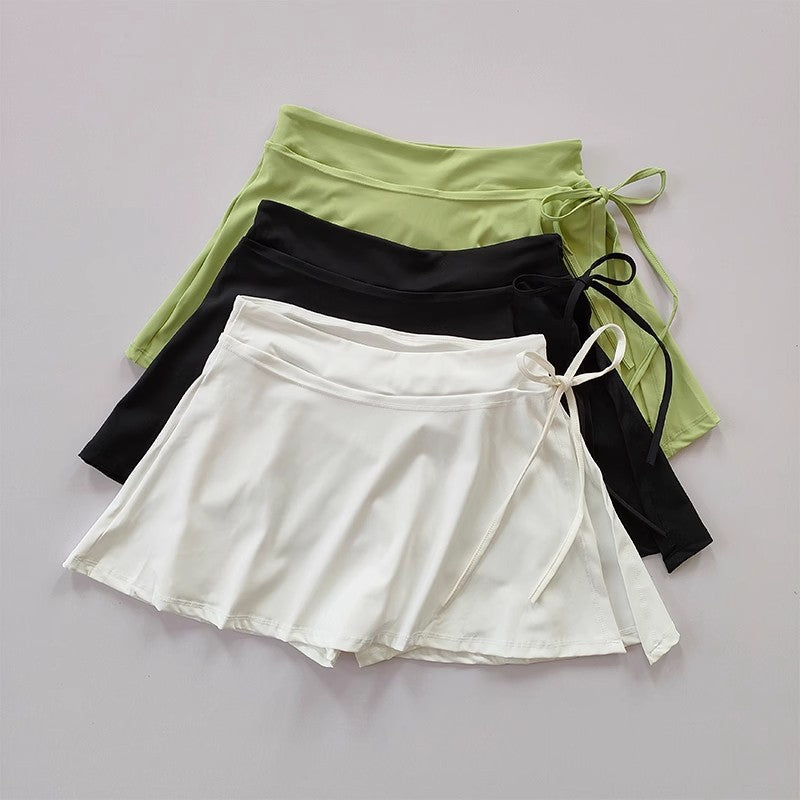 Women's Fashion Sports Side Slit Lace-up Culottes