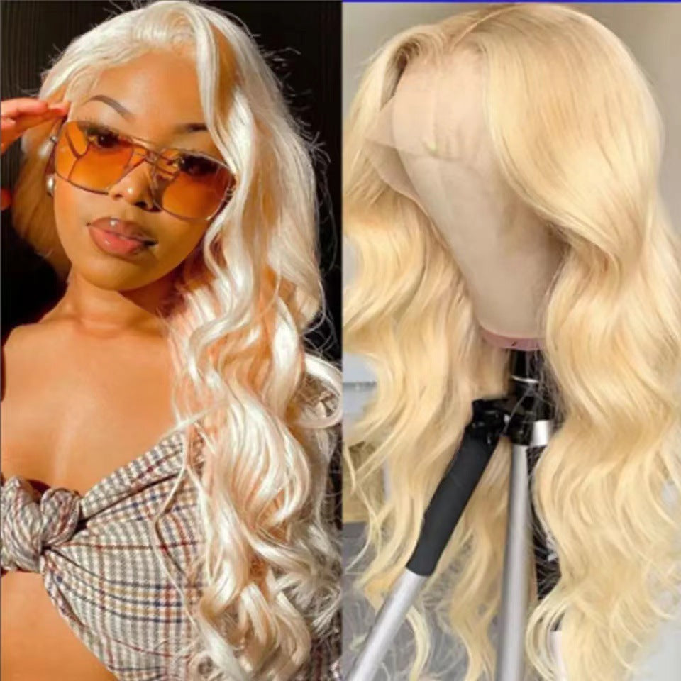 Front Lace New Long Curly Hair Lace Big Wave Multi-color Wig