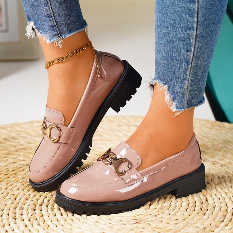 Chunky Heel Round Toe Pumps Women's Shoes Thick Sole