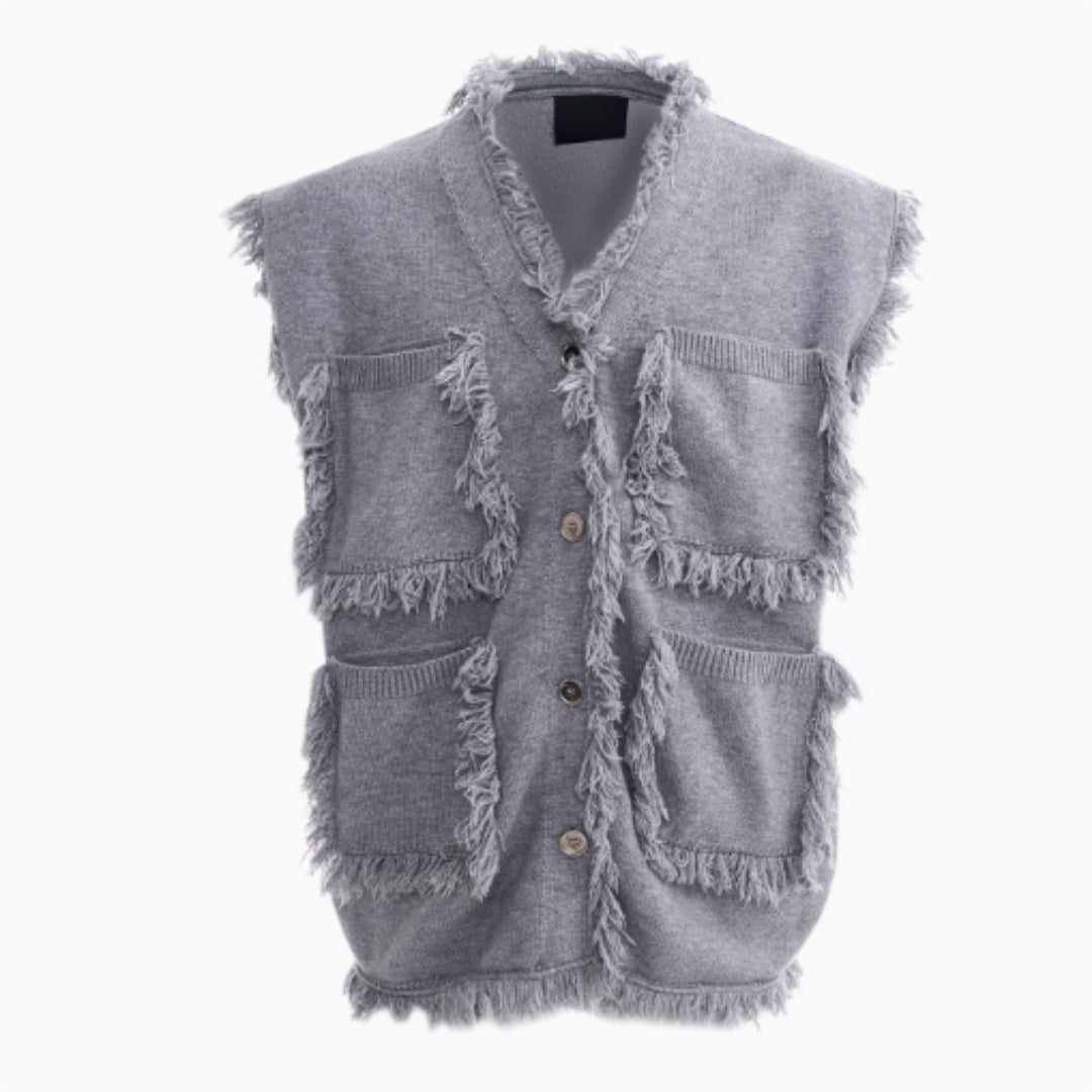 Specialdesign V-hals Sweatervest Frakke til Herrer Efterår
