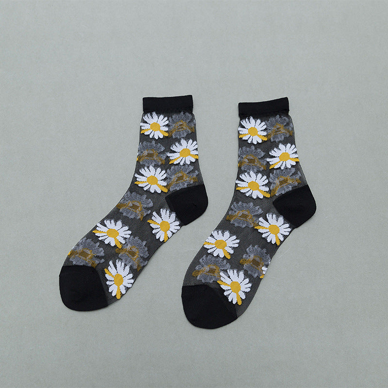 Little Daisy Glas Strømper til Kvinder Midt Tube