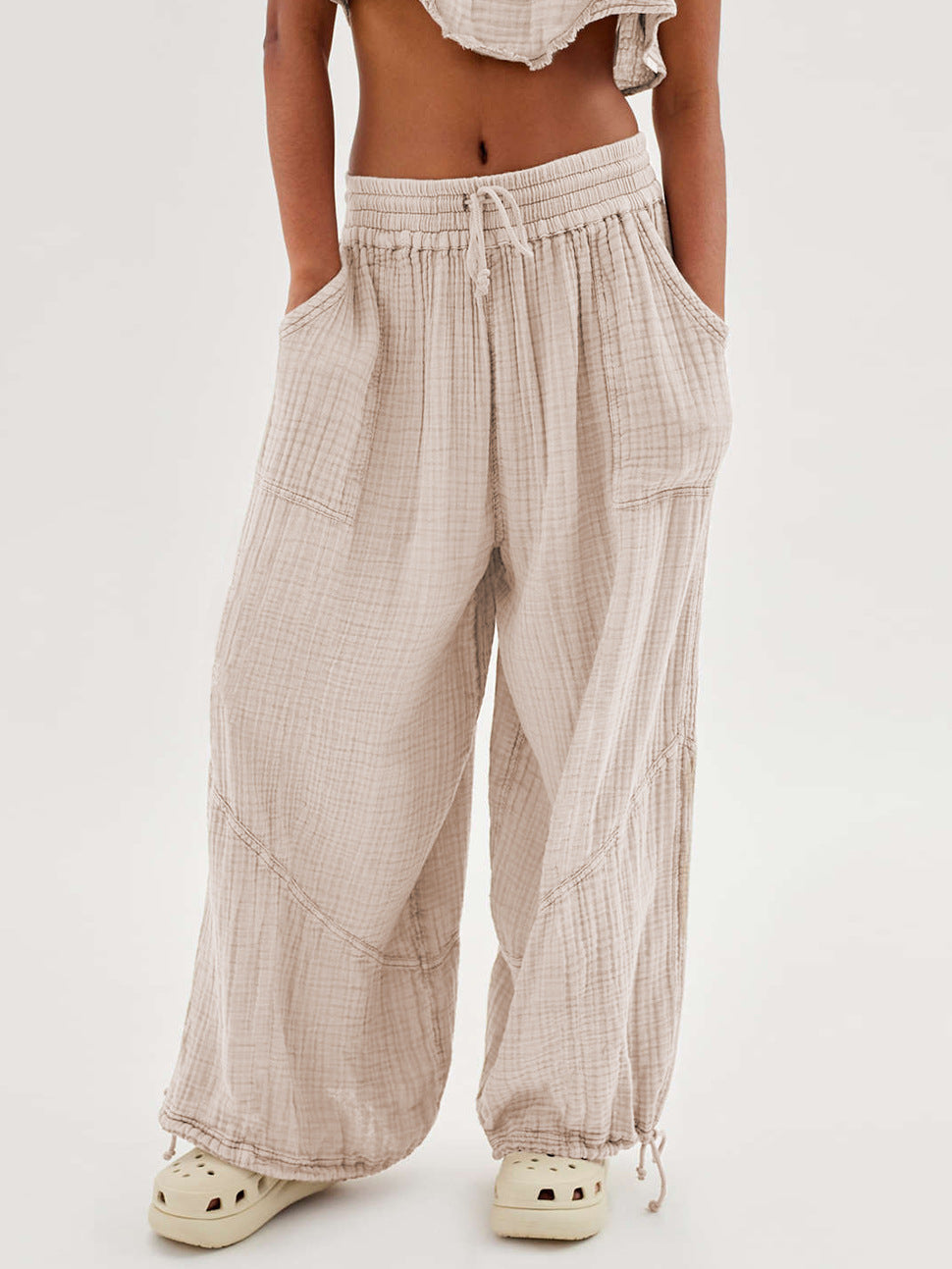 European And American Women's Clothing Versatile Sports Wide-leg Pants