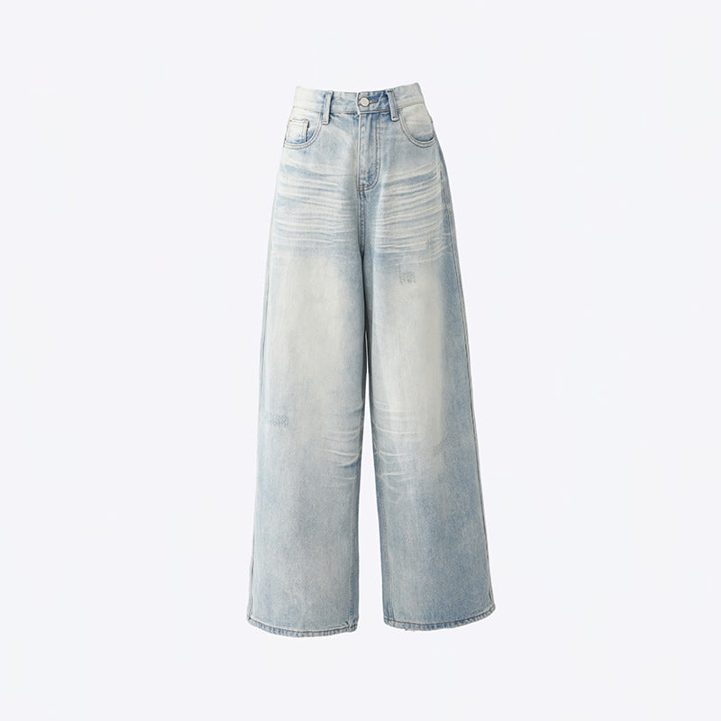Women's American-style Retro Loose Wide-leg Jeans