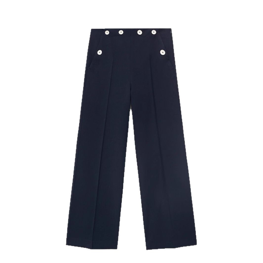 Versatile Button-fly Straight-leg Trousers
