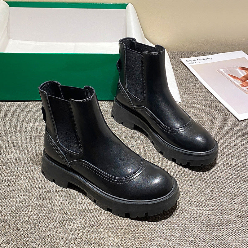 Short Boots Smoke Boots Women's Elastic Sleeve Foot Women's Martin Boots British Style Women's Boots