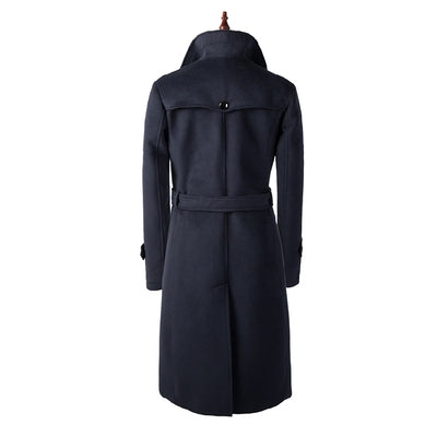 Slim Wool Coat Super Long British Business Casual Handsome Coat