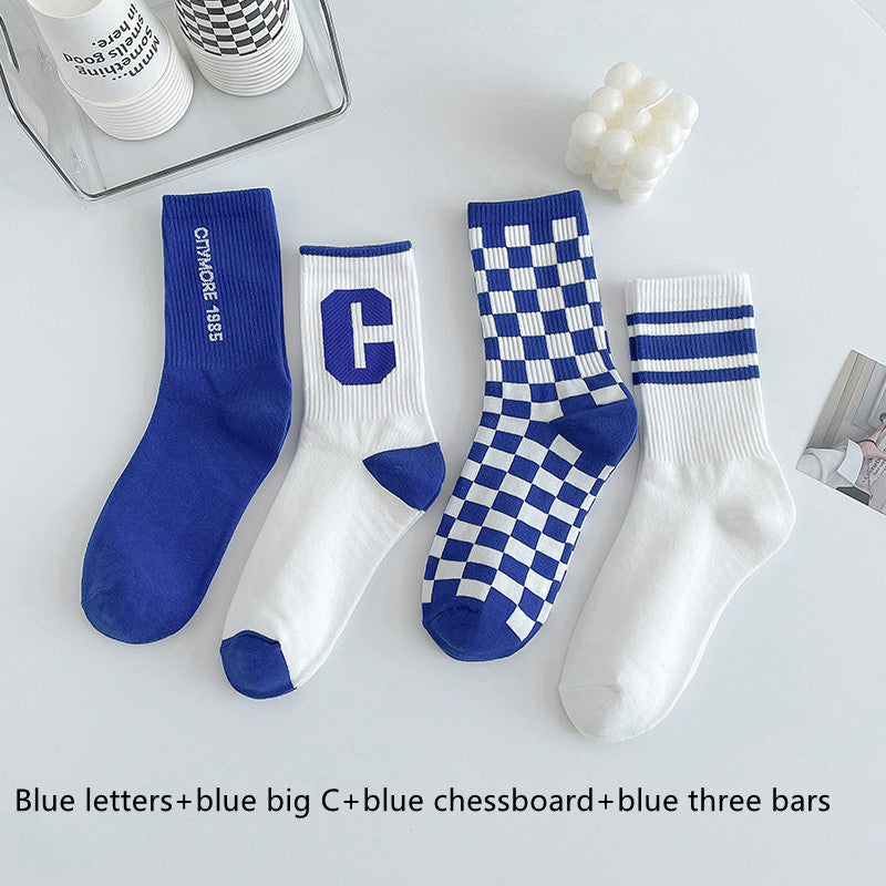 Green Socks Children's Middle Tube Socks Autumn And Winter Pure Cotton