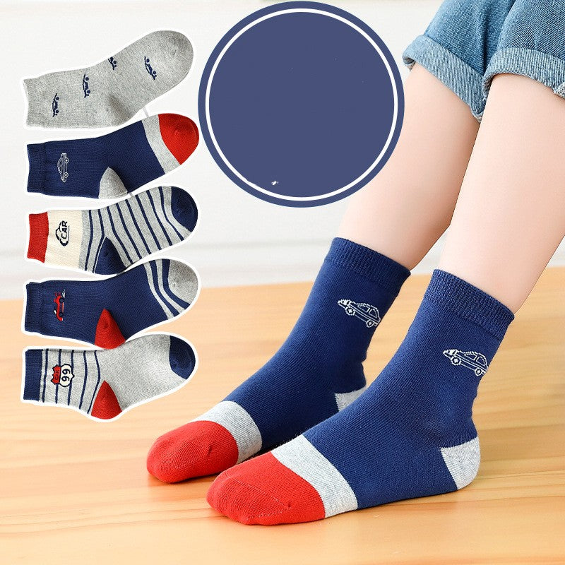 Children's Socks Combed Cotton Students Boneless Middle Tube