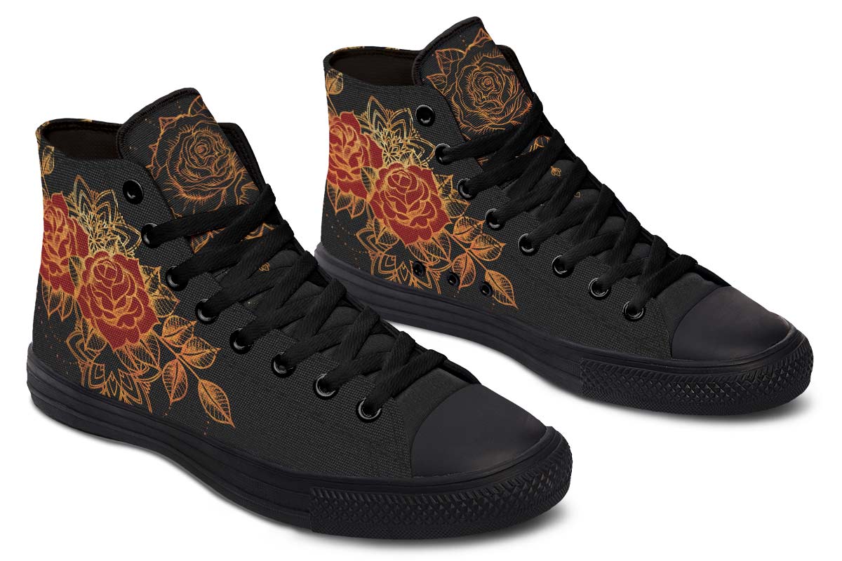 Men's And Women's Fashion Color Printing High-top Canvas Shoes