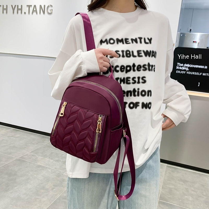 Fashion Women's Backpack Simple Rhombus Trendy Solid Color