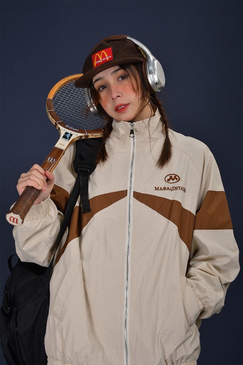 Tide Loose Leisure All-matching Stitching Couple Coat