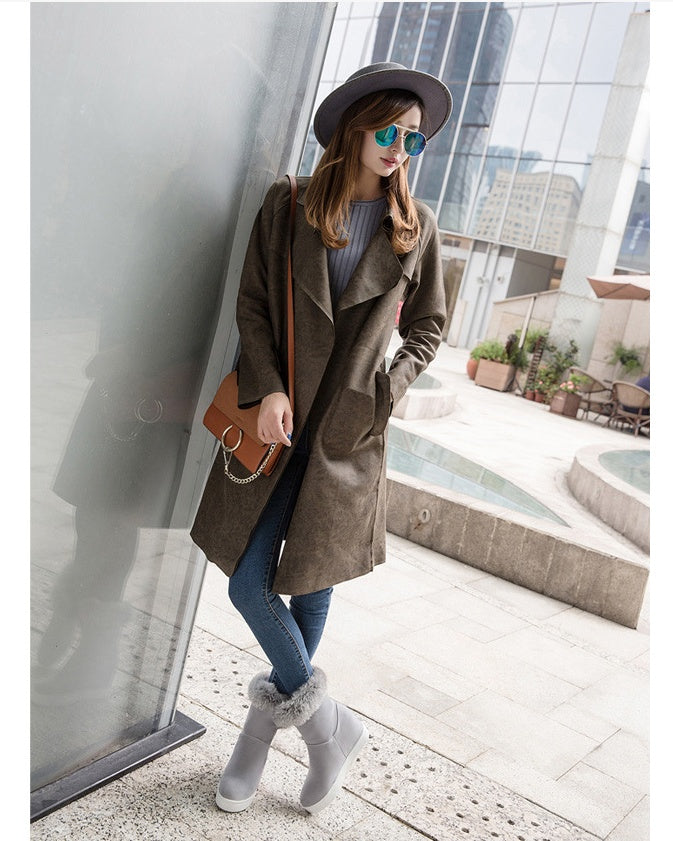 Casual Women's Fur Collar Frosted Short-tube Snow Boots