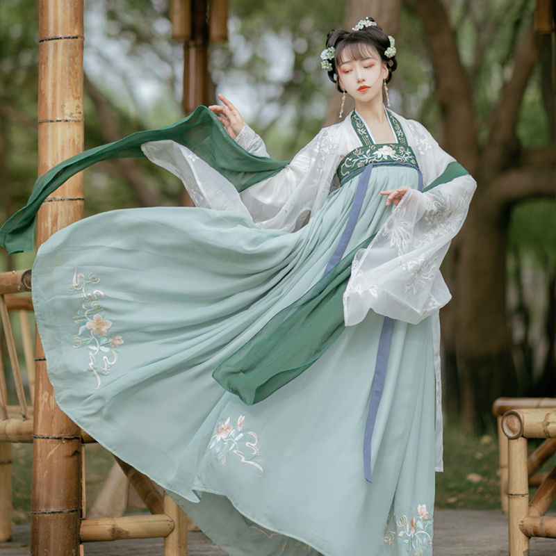One-piece Embroidery Placket Chest-high Dress