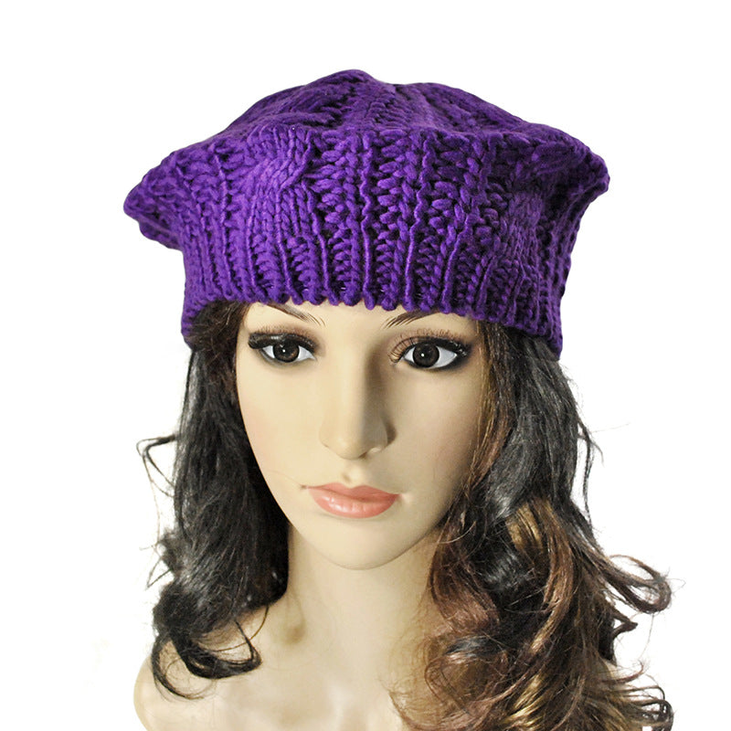 Women's Autumn And Winter Big Buds Twist Ball Knitted Hat