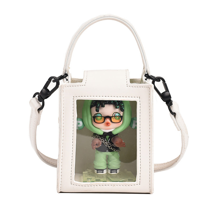 Niche Cartoon Transparent Portable Messenger Bag Texture
