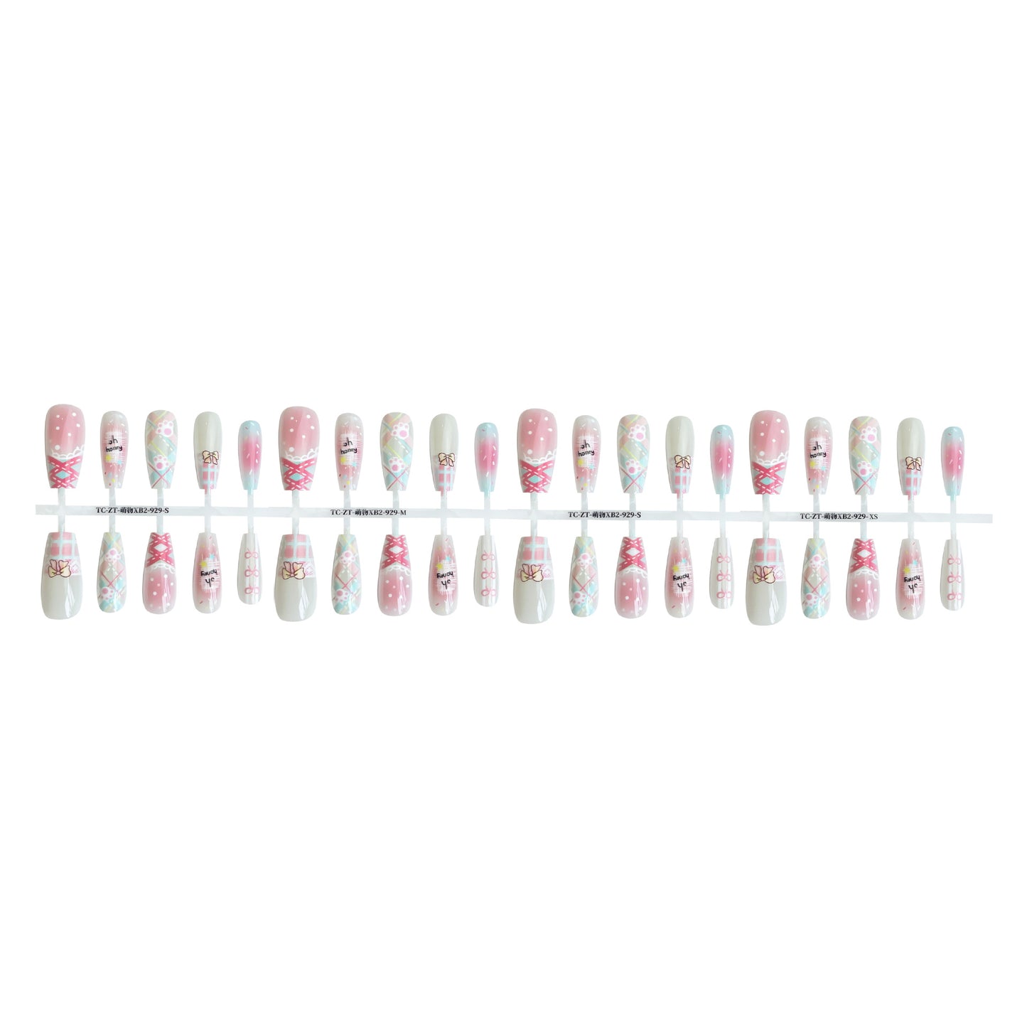 Dopamine Sweet Cool Style Bow French Fake Nail Tip