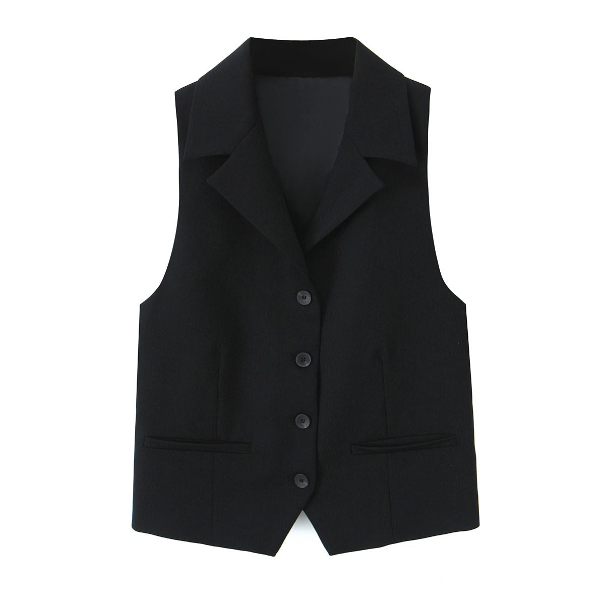 Spring Solid Color Sleeveless Shirt Style Straight Cut Vest Loose Mini Skirt Women