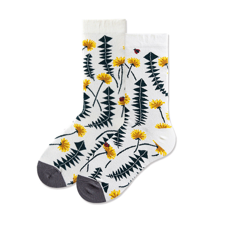 Literary Women Stockings Trend Illustration Color Socks