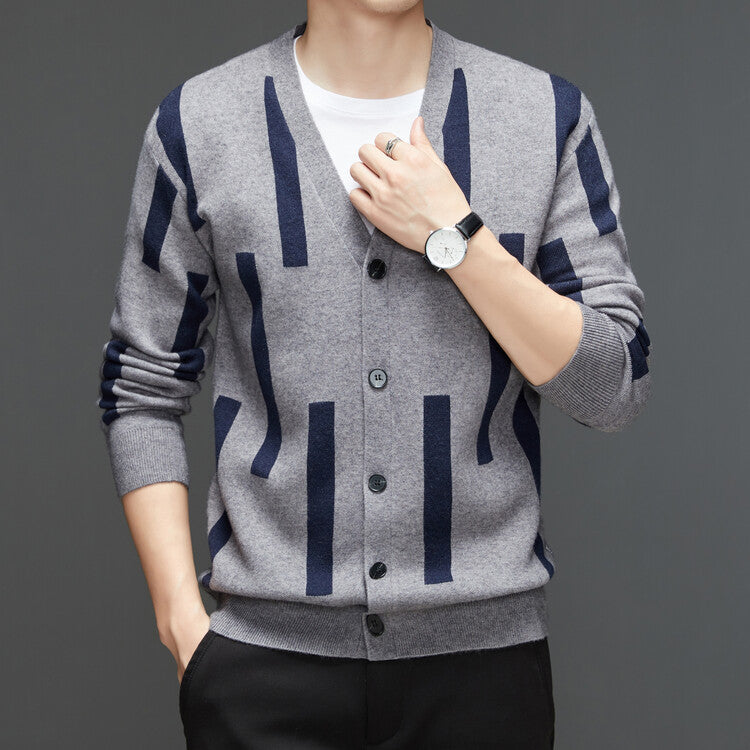Slim Young And Middle-aged Casual Men's Bottoming Sweater