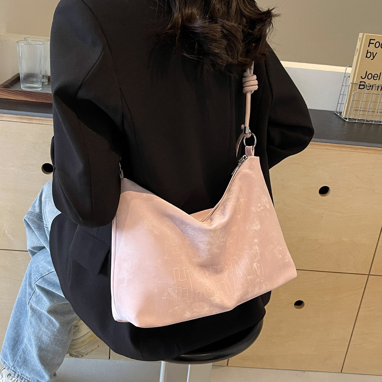 Efterår og vinter crossbody stor kapacitet spandtaske mode all-match høj sans
