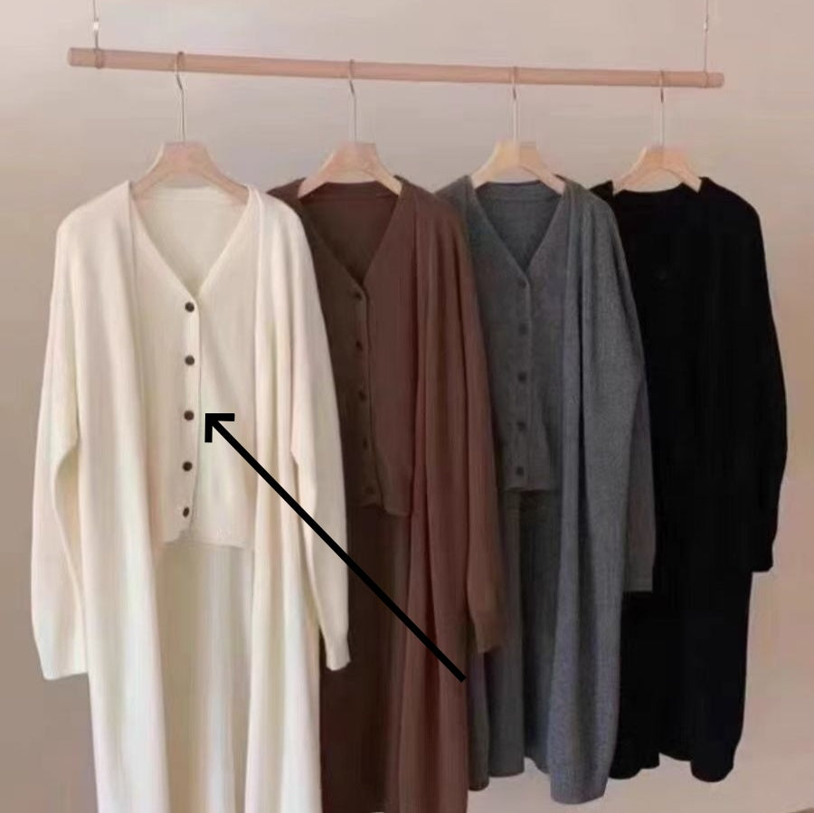 European And American Style Vest Long Sweater Cardigan Women's Suit