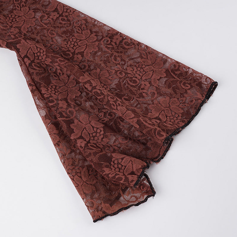 Women's Ins Street Retro Lace Shirt Women's Short Top