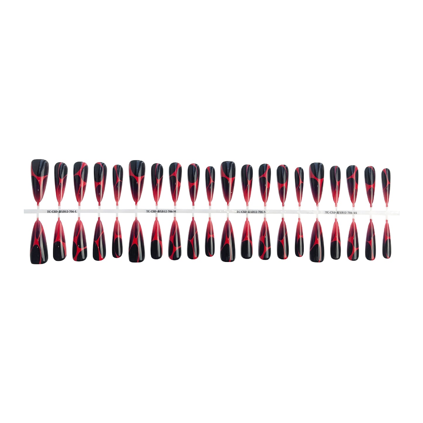 European And American Wave Lines Hot Girl Style Gradient Long Tip Manicure