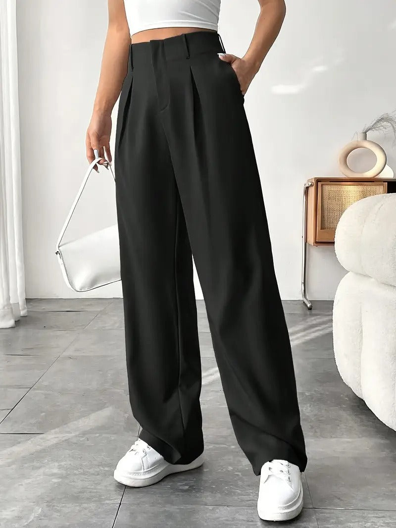 Ladies' High-waisted Slim-fit Suit Pants Wide-leg Floor-dragging Pants