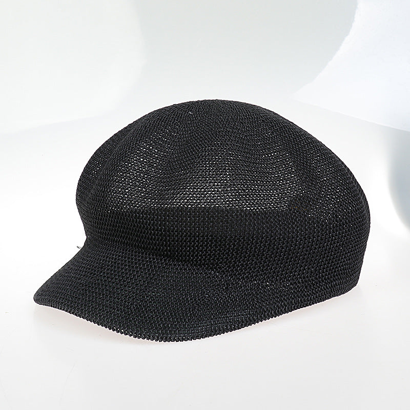Summer Octagonal Cap Straw Hat Beach Vacation Duck Tongue Painter Cap Sun-proof