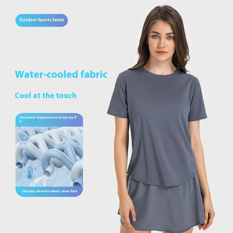 Comfortable Nude Feel Slim Fit Slimming Yoga Running Sports Quick-drying T-shirt