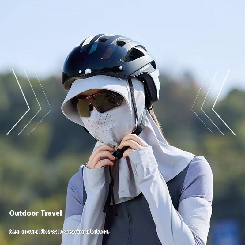 Sun Mask Integrated Sun Hat Outdoor Riding Hat